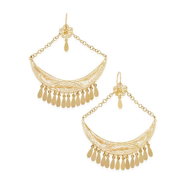 18k Yellow Gold Filigree Earrings