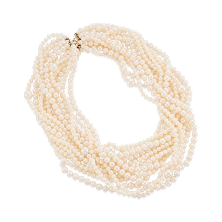 14k Yellow Gold Cultured Pearl Necklace