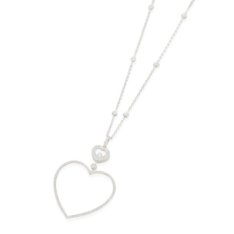 18k White Gold Diamond Heart Pendant