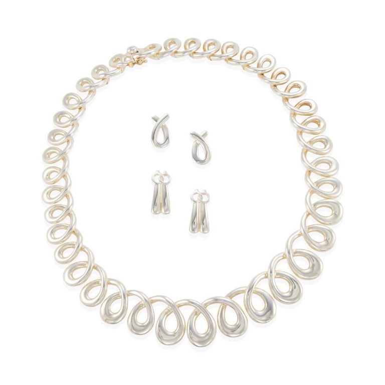 Sterling Silver Necklace and Earrings Set