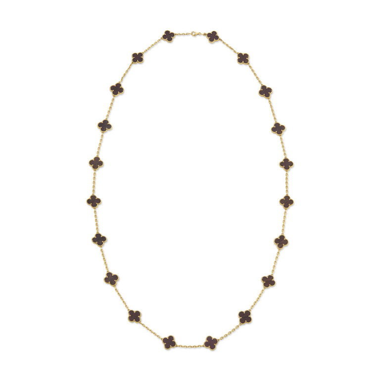 18k Yellow Gold and Wood Necklace