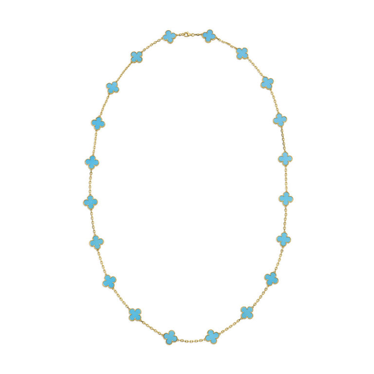 18k Yellow Gold Turquoise Necklace