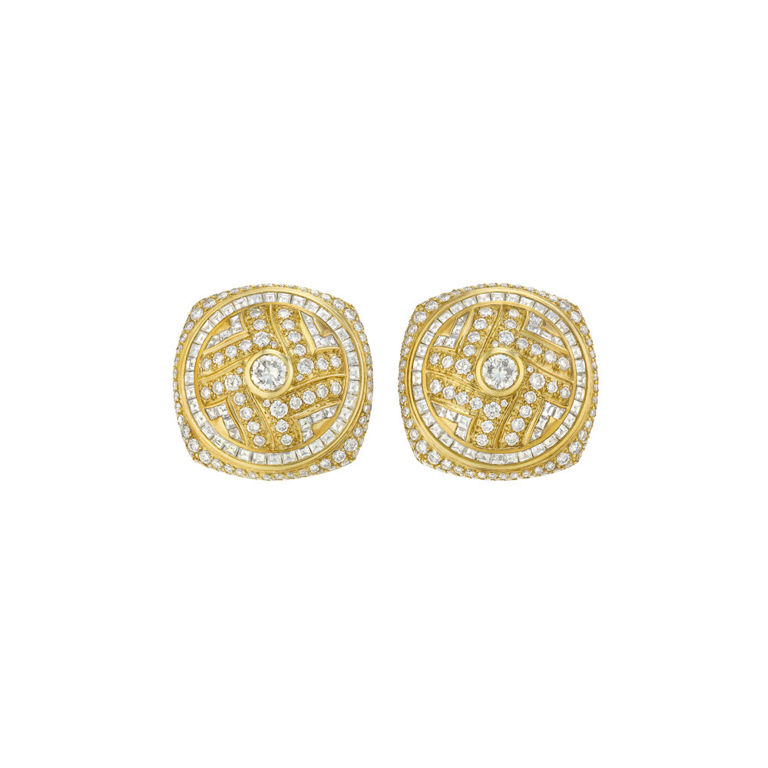 18k Yellow Gold Diamond Earrings
