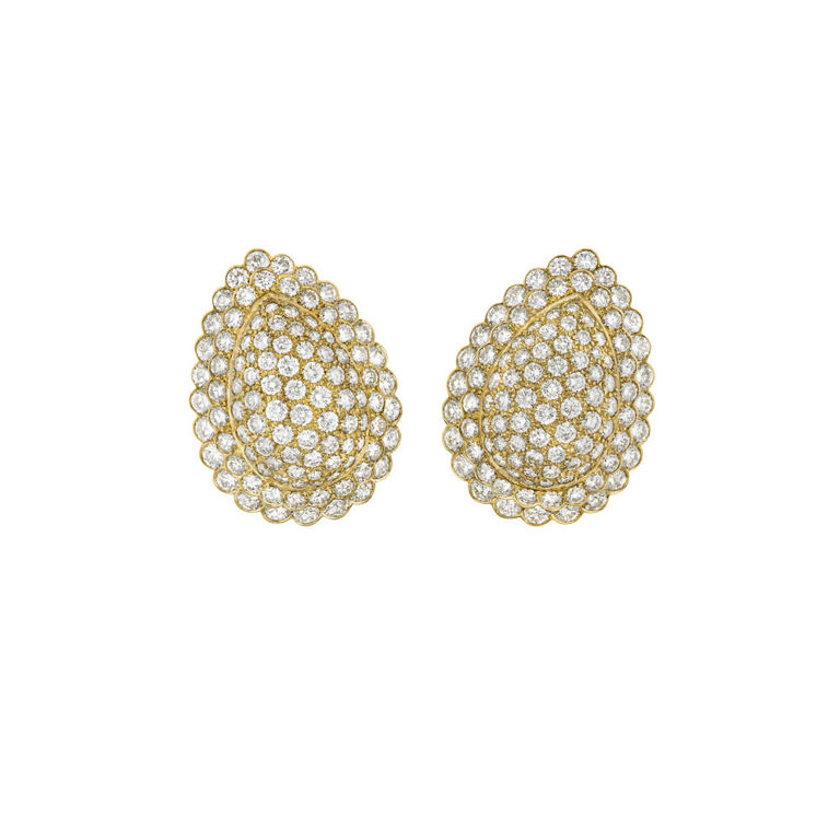 18k Yellow Gold Diamond Earrings