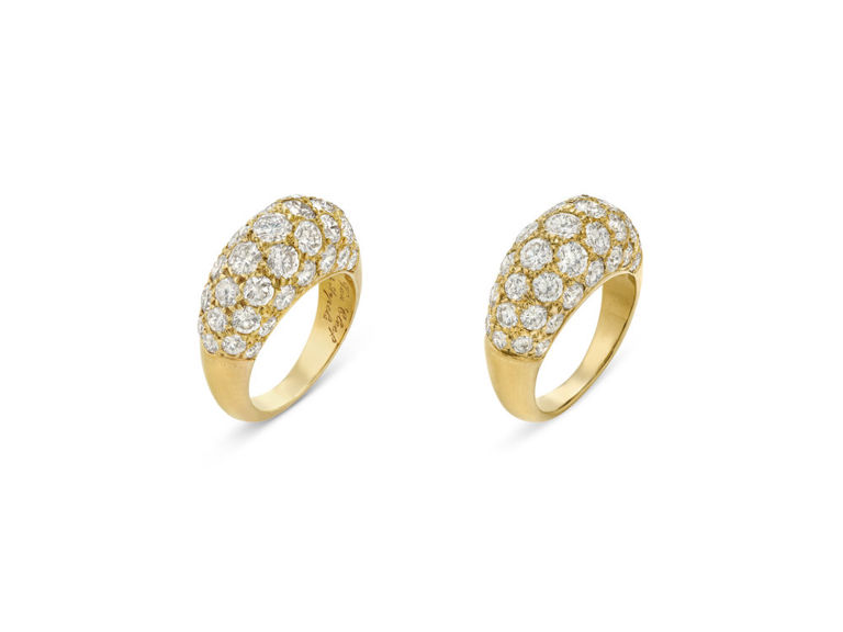 Two 18k Yellow Gold Diamond Rings