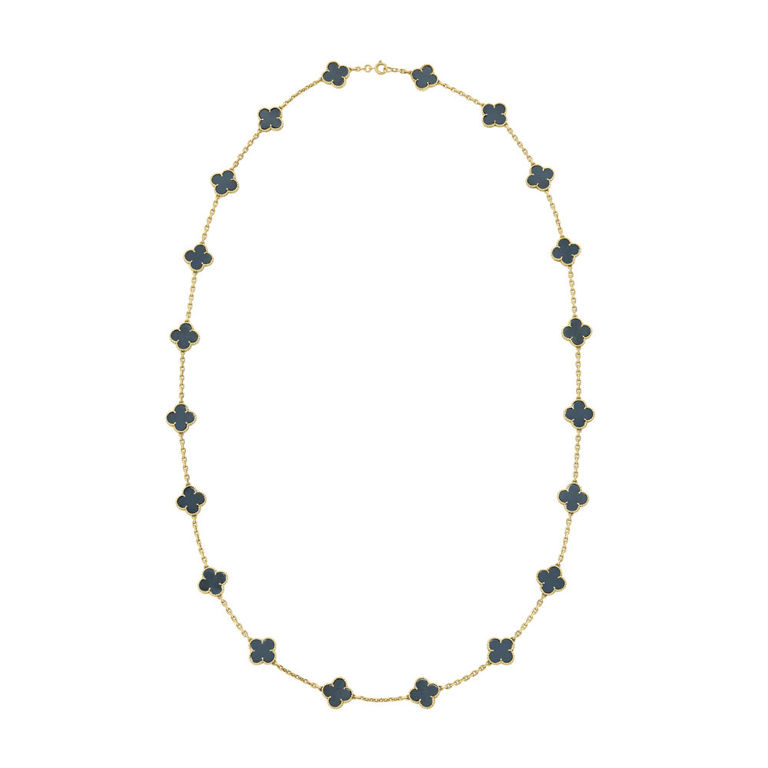 18k Yellow Gold Hematite Necklace