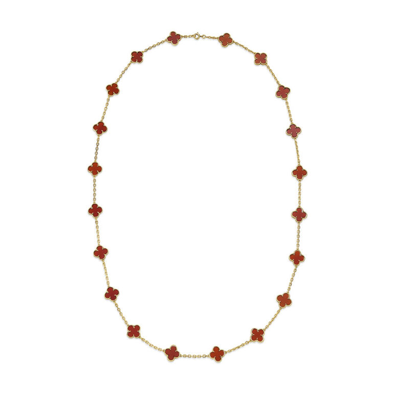 18k Yellow Gold Carnelian Necklace