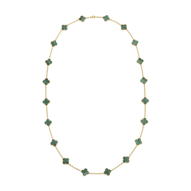 18k Yellow Gold Malachite Necklace