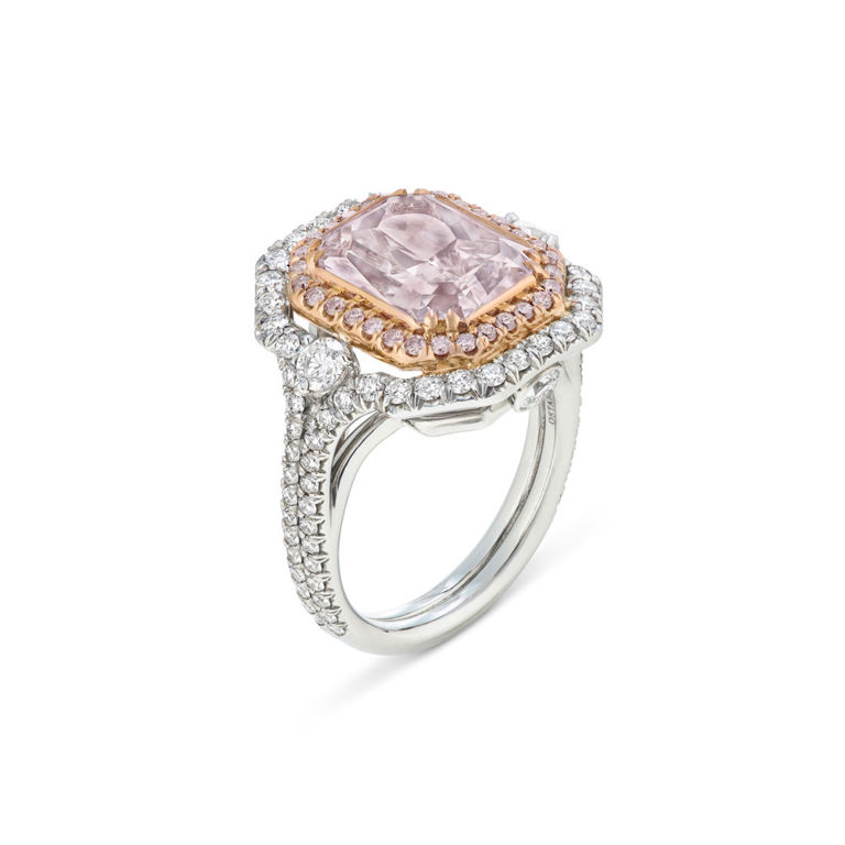 Platinum and Rose Gold Diamond Ring