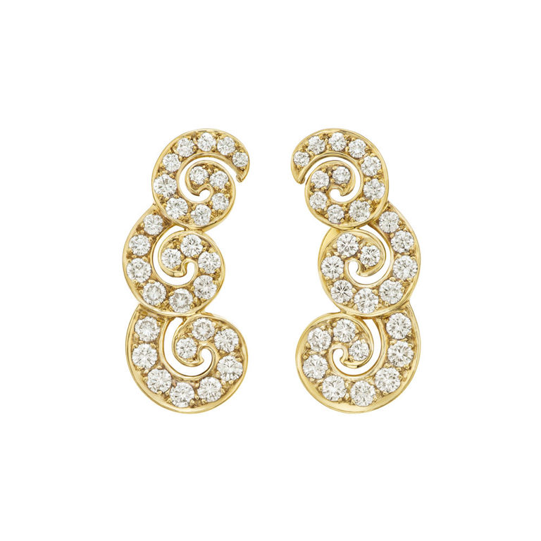 18k Yellow Gold Diamond Earrings