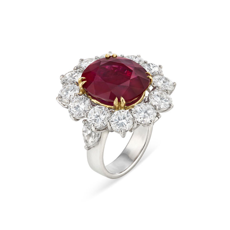 18k Bi-Colour Gold Ruby and Diamond Ring/Pendant
