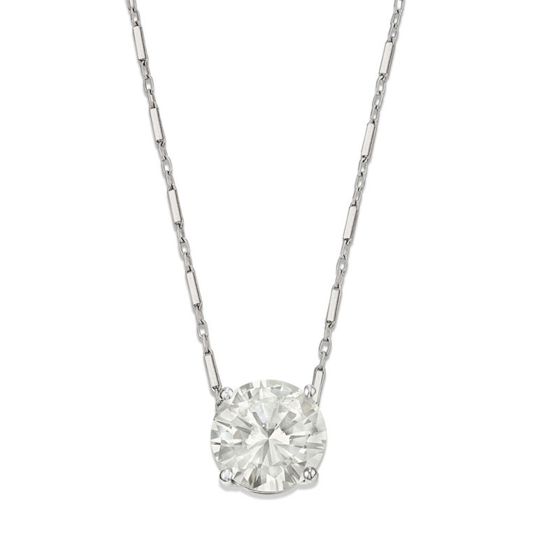 Platinum and 14k Gold Diamond Pendant Necklace