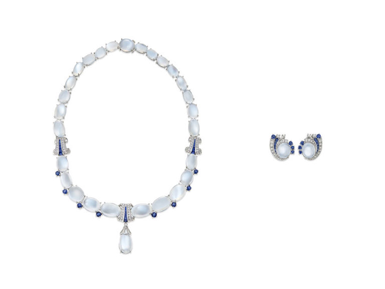 Platinum Gem-Set Jewelry Set