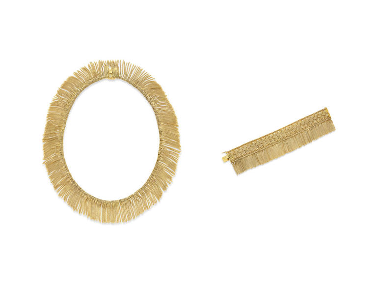 18k Yellow Gold Fringe Jewelry Set