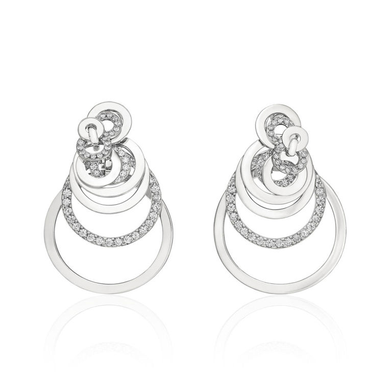 18k White Gold Diamond Gypsy Earrings