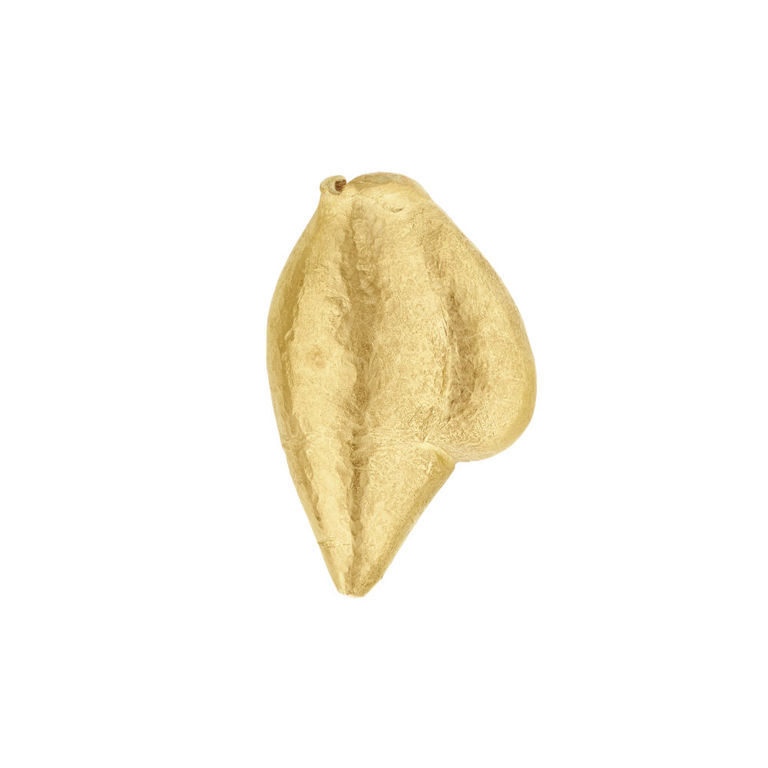 Yellow Gold Shell Clip Brooch
