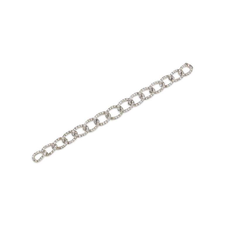 Platinum-Topped Gold Diamond Chain Bracelet
