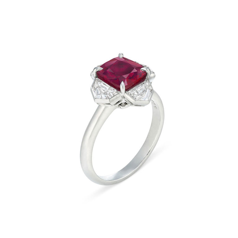 Platinum Ruby and Diamond Ring