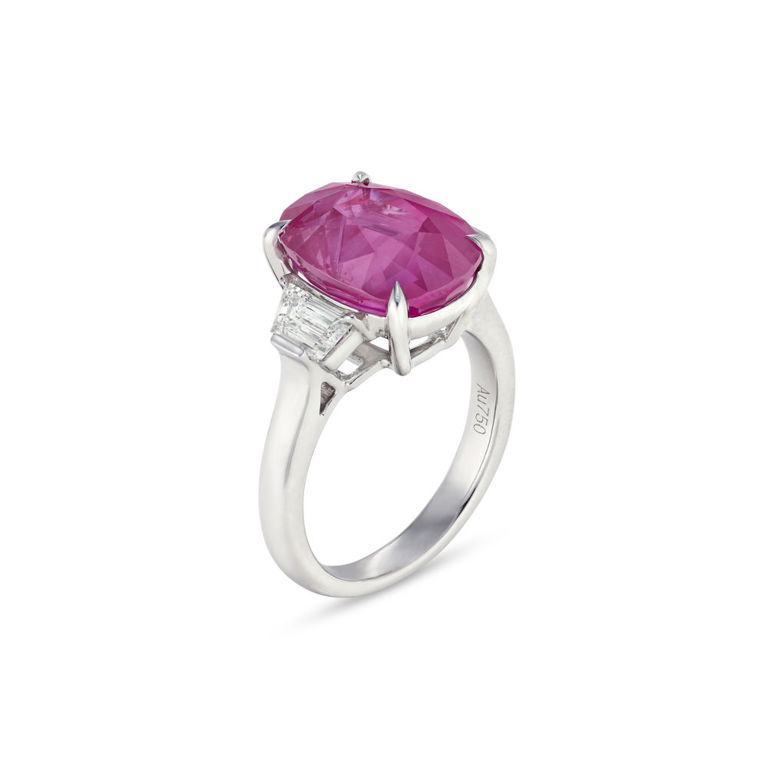 18k White Gold Sapphire and Diamond Ring