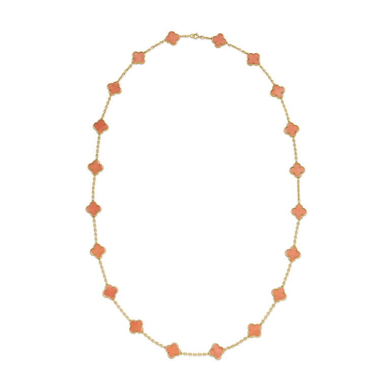 18k Yellow Gold Coral Necklace