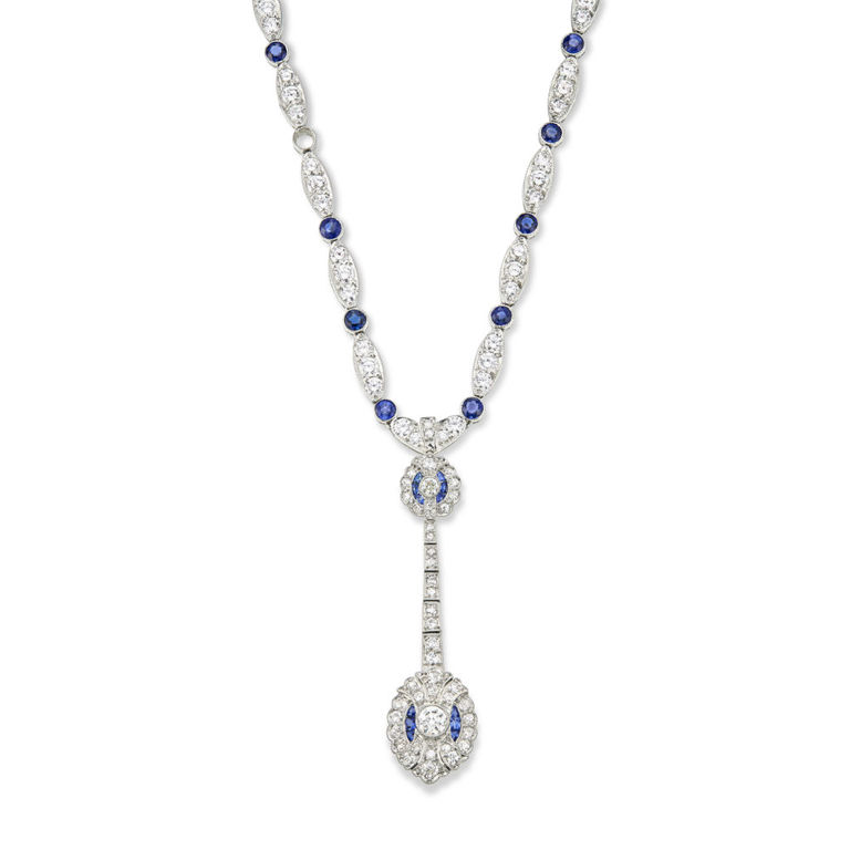 Sapphire and Diamond Pendant Necklace