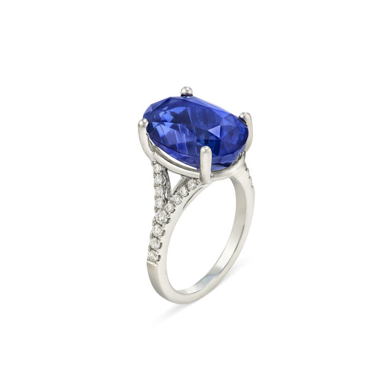 18k White Gold Sapphire and Diamond Ring