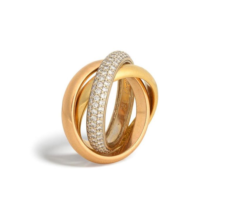 18k Gold Diamond Trinity Ring