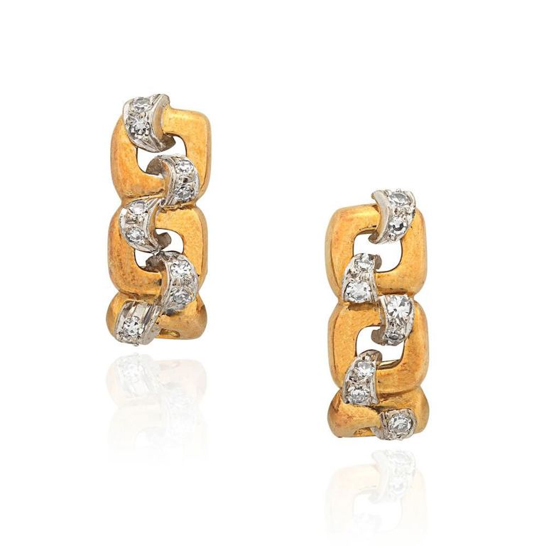 18k Gold Diamond Earclips