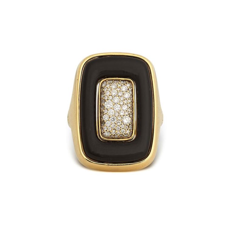 18k Gold Gem-Set and Diamond "Flip" Ring