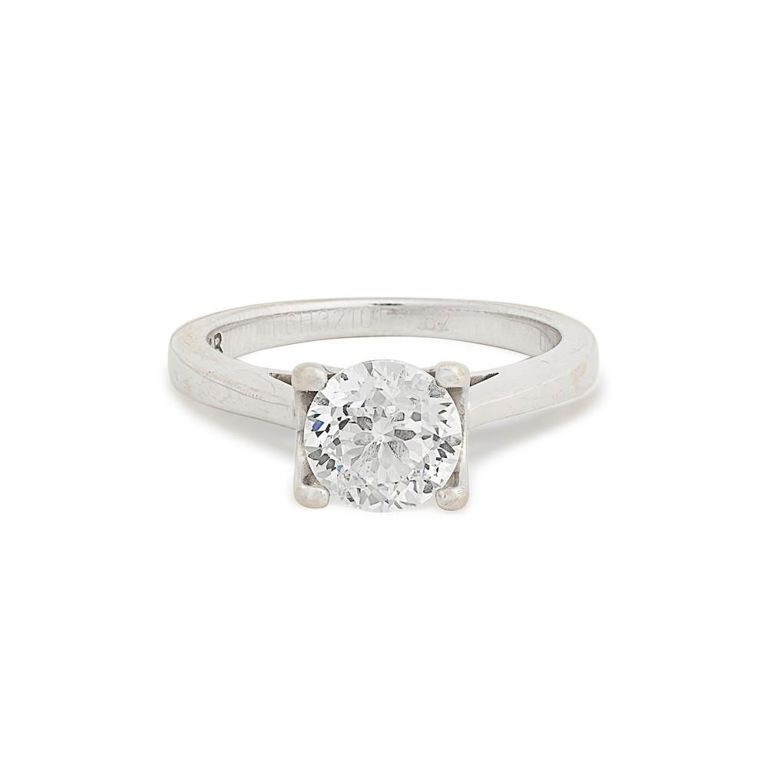 18k White Gold Diamond Single-Stone Ring
