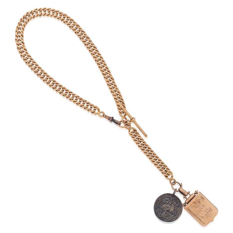 Chain with Locket and Coin Pendant
