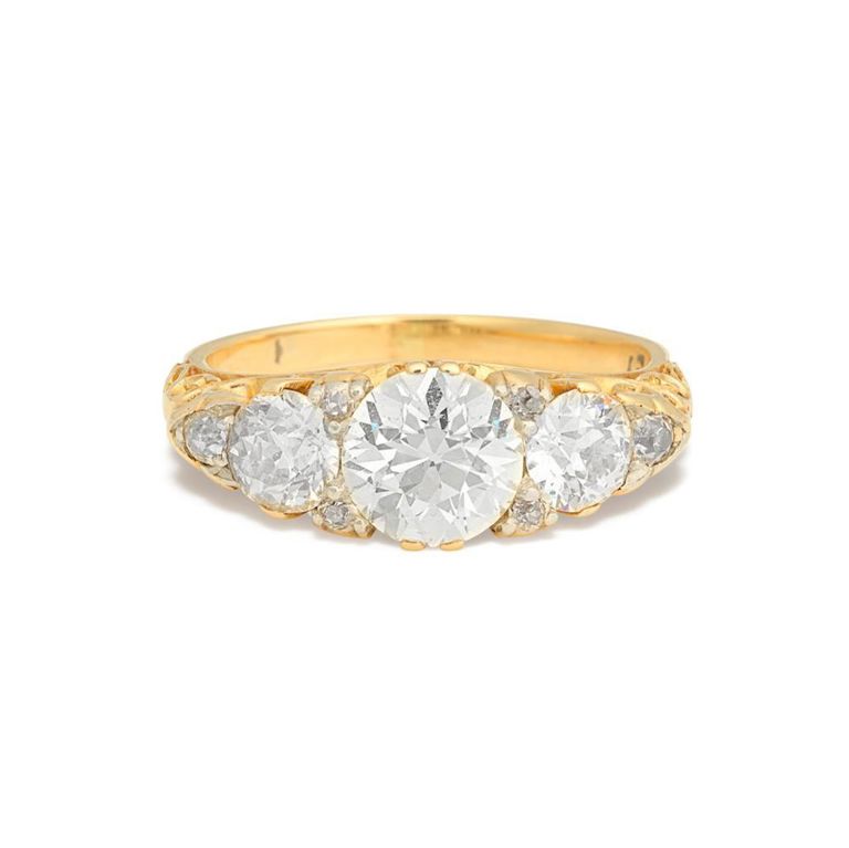 17k Yellow Gold Diamond Ring