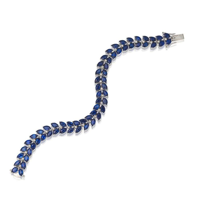 9k Gold Sapphire and Diamond Bracelet