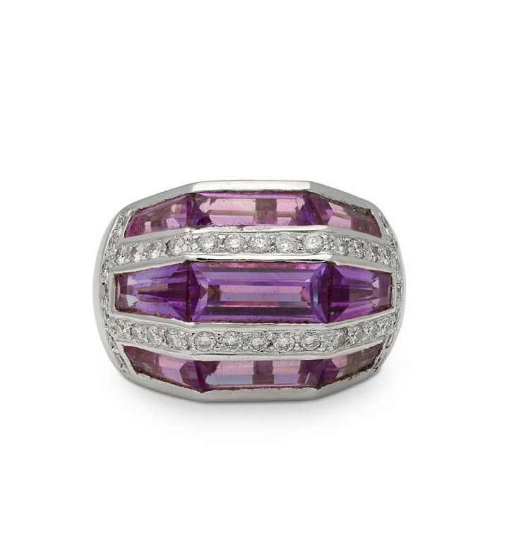 Amethyst and Diamond Dress Ring