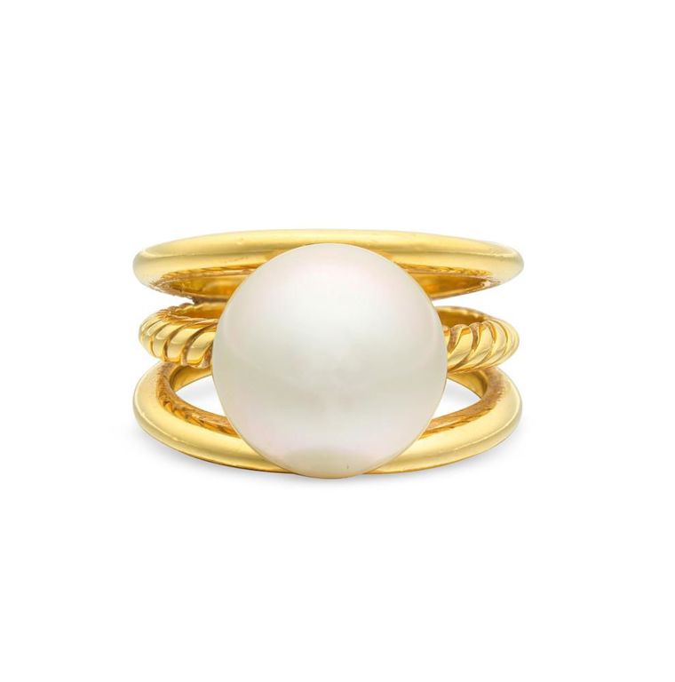 18k Gold Cultured Pearl Ring