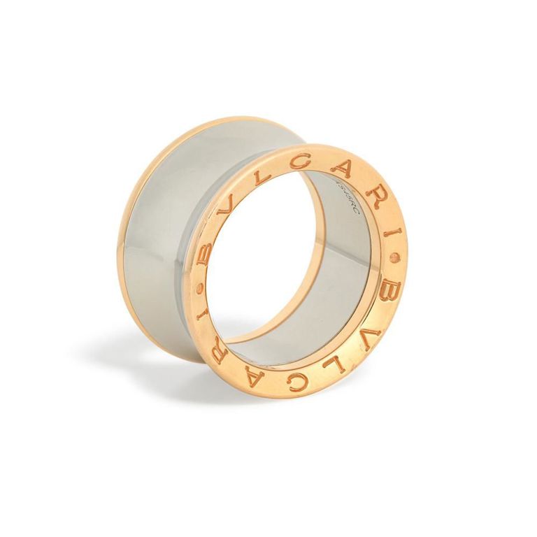 18k Gold and Steel "B.Zero1" Ring