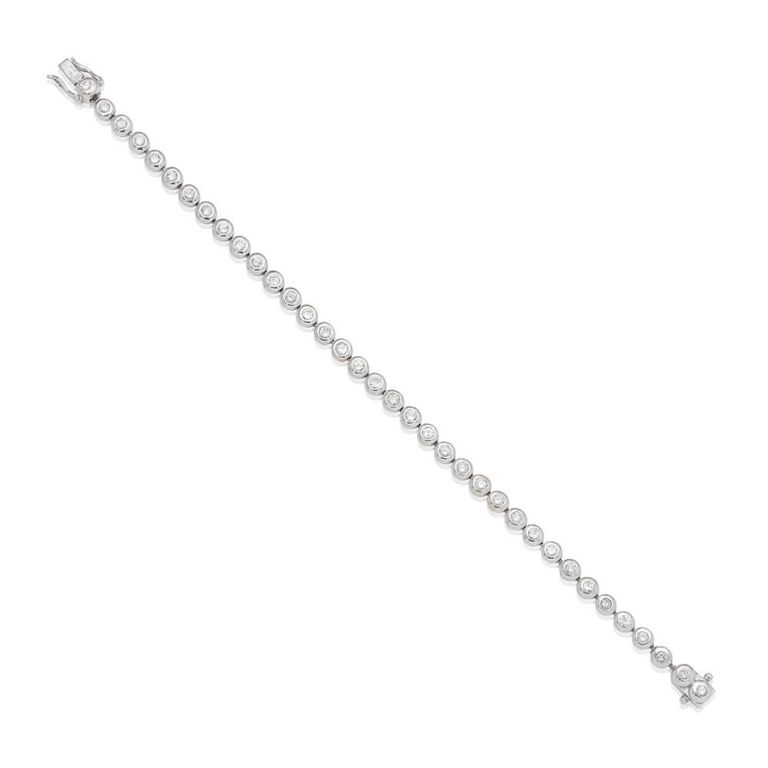 18k White Gold Diamond Line Bracelet