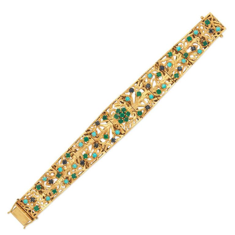 17k Gold Gem-Set Bracelet