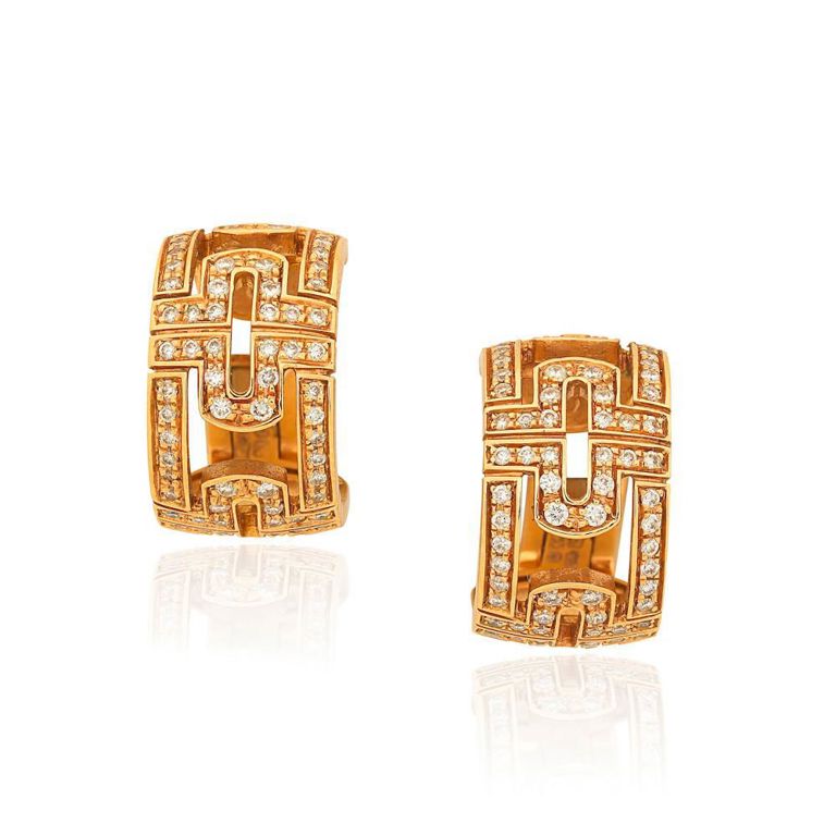 18k Gold Diamond "Parentesi" Earrings