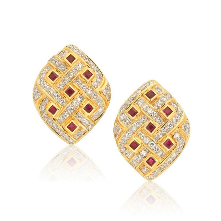 Ruby and Diamond Earrings