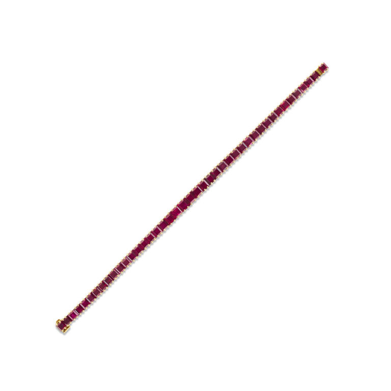 18k Yellow Gold Ruby Line Bracelet