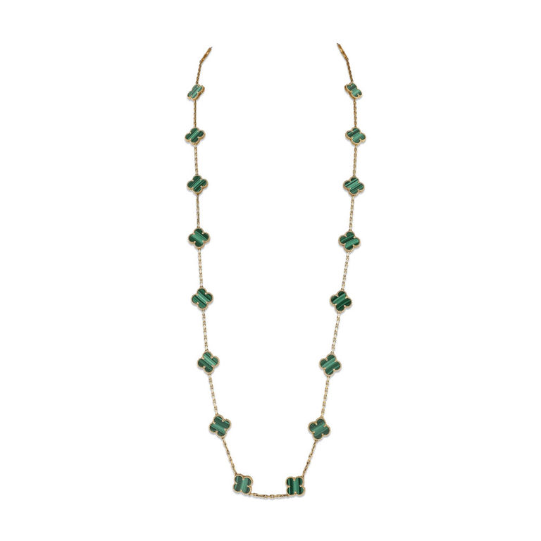 18k Yellow Gold Malachite Necklace