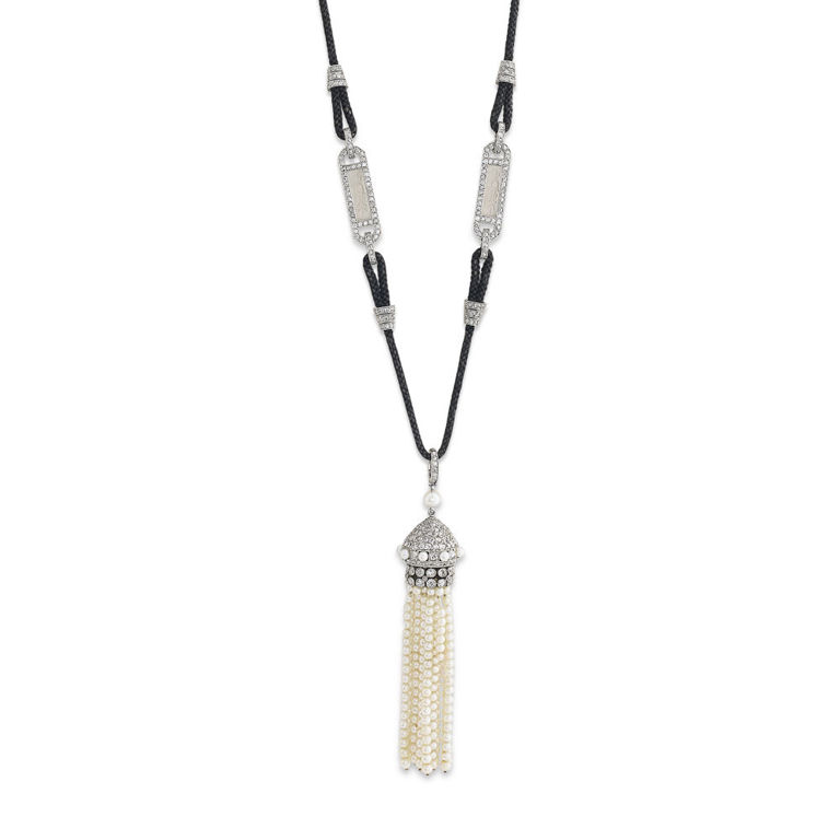 Platinum Gemstone Pendant Necklace