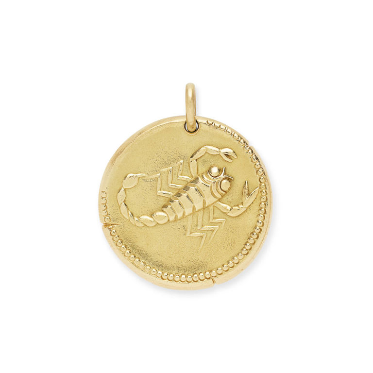 18k Yellow Gold Scorpio Zodiac Pendant