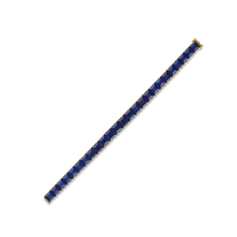 18k Yellow Gold Sapphire Line Bracelet