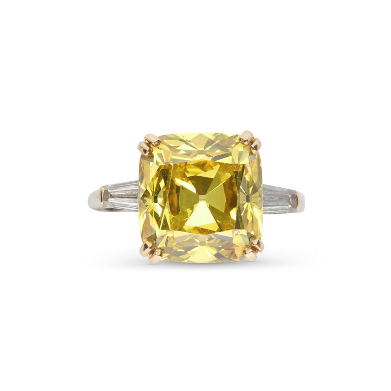Platinum and 18k Yellow Gold Diamond Ring