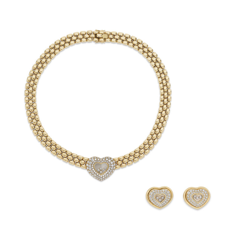 18k Yellow Gold Diamond Jewelry Set
