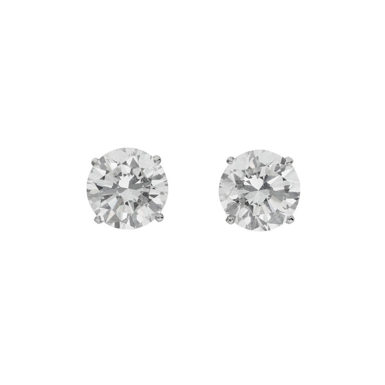 14k White Gold Diamond Stud Earrings