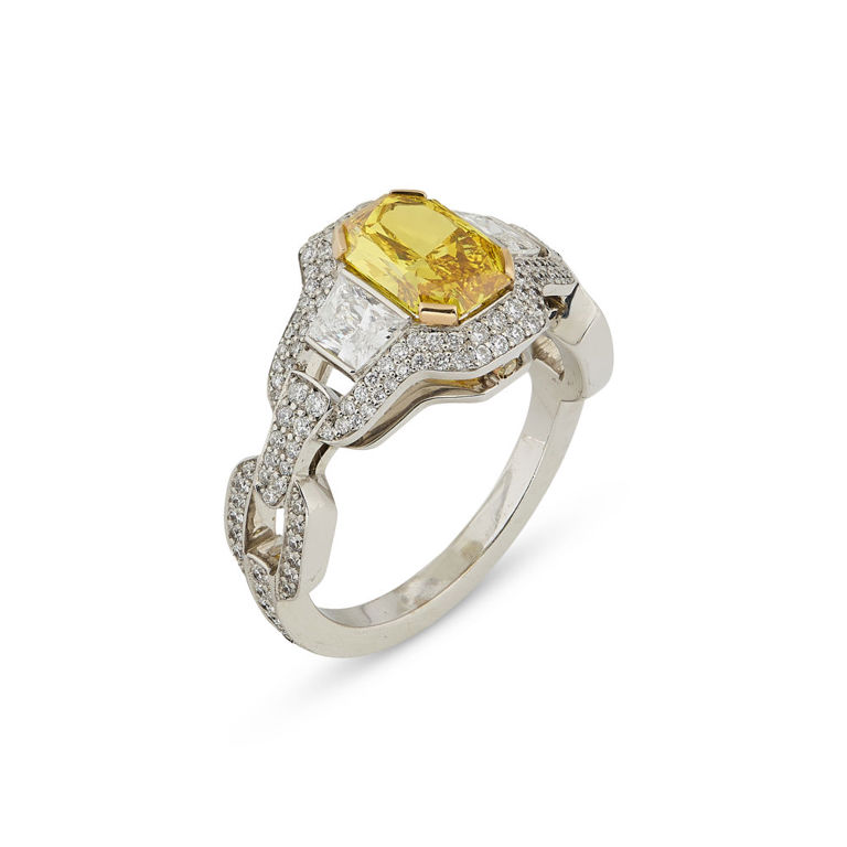18k White and Rose Gold Diamond Ring