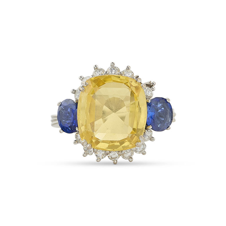 18k White Gold Sapphire and Diamond Ring